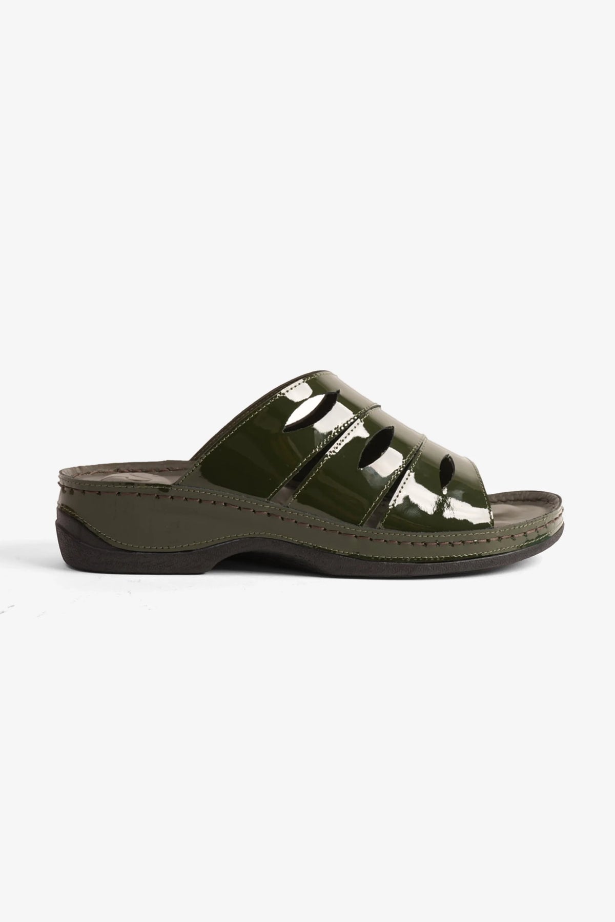 Comfort Plus Women's Mid Heel Sandals Olive CP515 - Sole Therapy