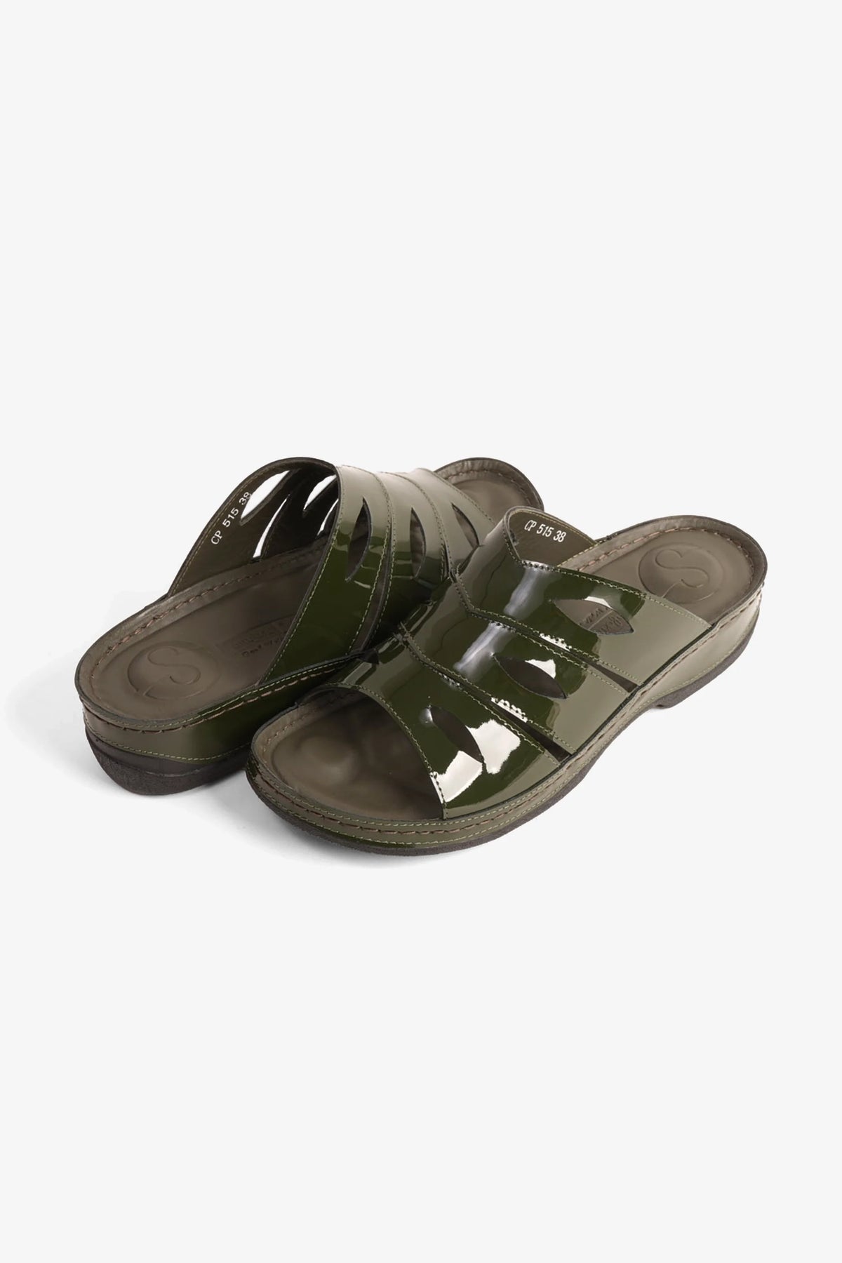 Comfort Plus Women's Mid Heel Sandals Olive CP515 - Sole Therapy