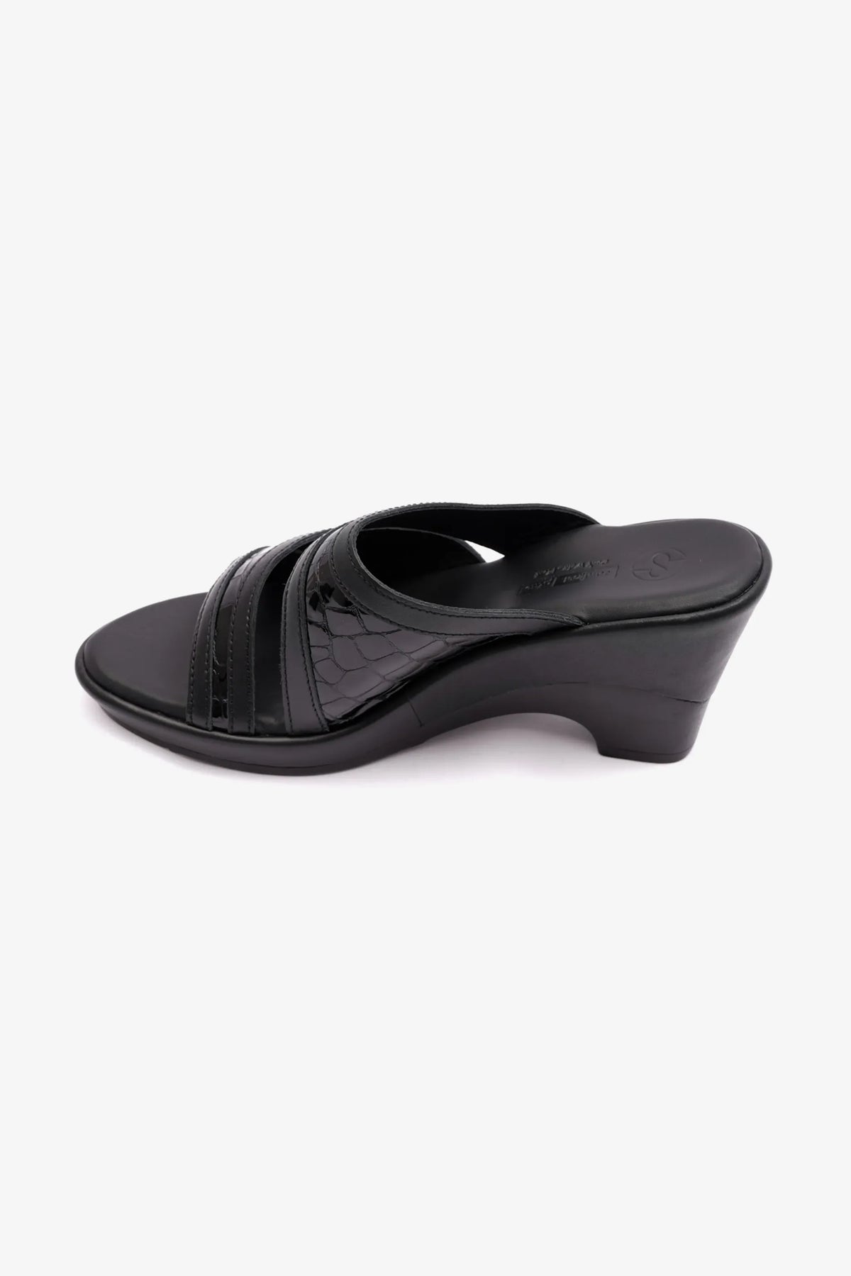 Comfort Plus Women's Patent Leather High Heel Sandals Black LSDCP9104 - Sole Therapy