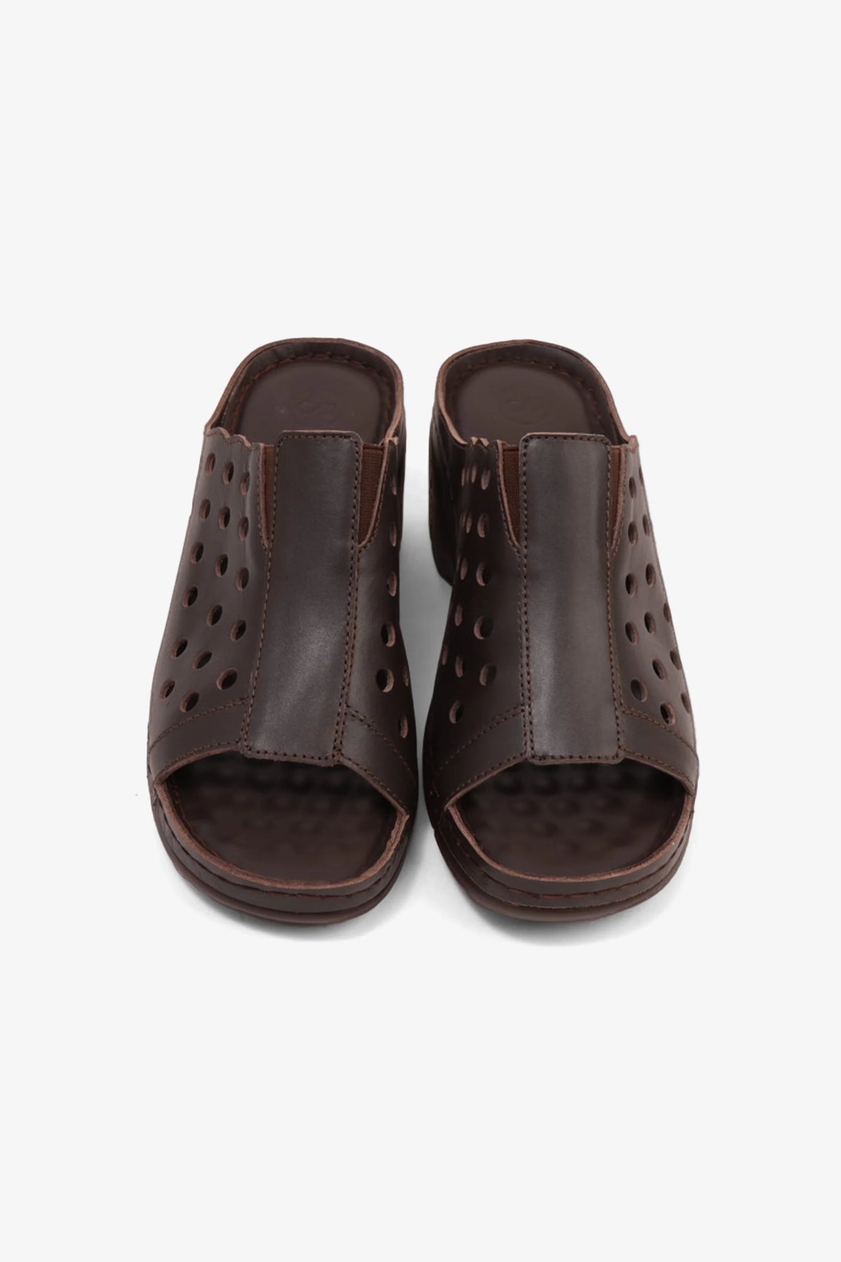 Comfort Plus Women's Perforated Wedge Sandals Brown LSDCPGG102 - Sole Therapy