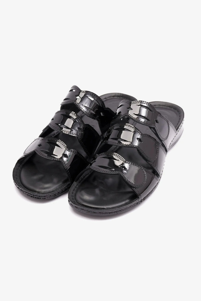Comfort Plus Women's Soft Footbed Arabic Sandals Black LSDCP725 - Sole Therapy