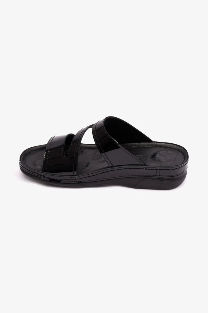 Comfort Plus Women's Soft Footbed Sandals Black LSDCP415 - Sole Therapy