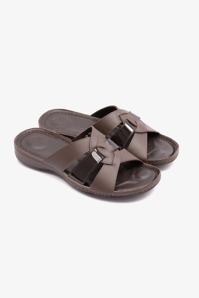 Comfort Plus Women's Soft Nappa Flat Sandals Brown LSDCP724 - Sole Therapy