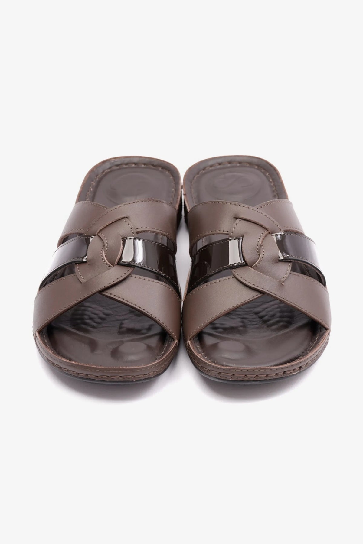Comfort Plus Women's Soft Nappa Flat Sandals Brown LSDCP724 - Sole Therapy