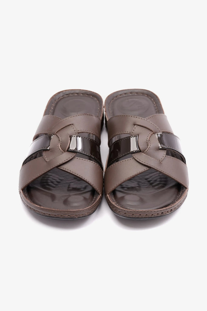 Comfort Plus Women's Soft Nappa Flat Sandals Brown LSDCP724 - Sole Therapy