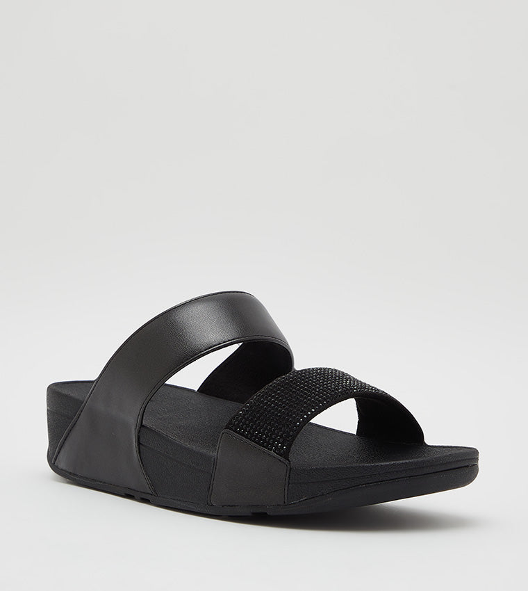 FITFLOP LADIES LULU SLIDE SANDALS ALL BLACK
