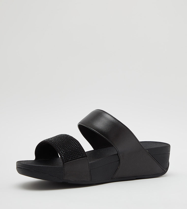 FITFLOP LADIES LULU SLIDE SANDALS ALL BLACK