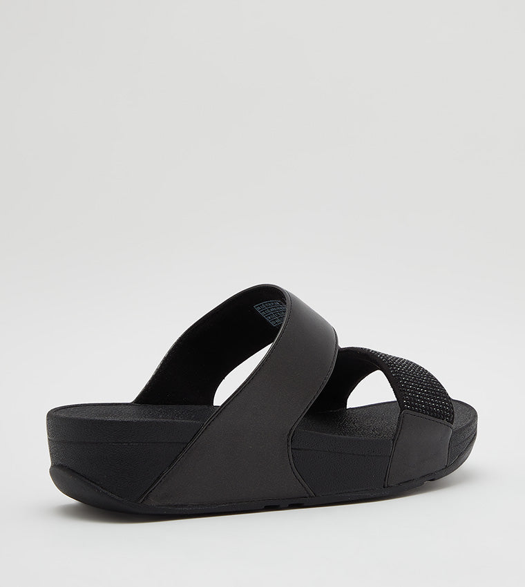 FITFLOP LADIES LULU SLIDE SANDALS ALL BLACK