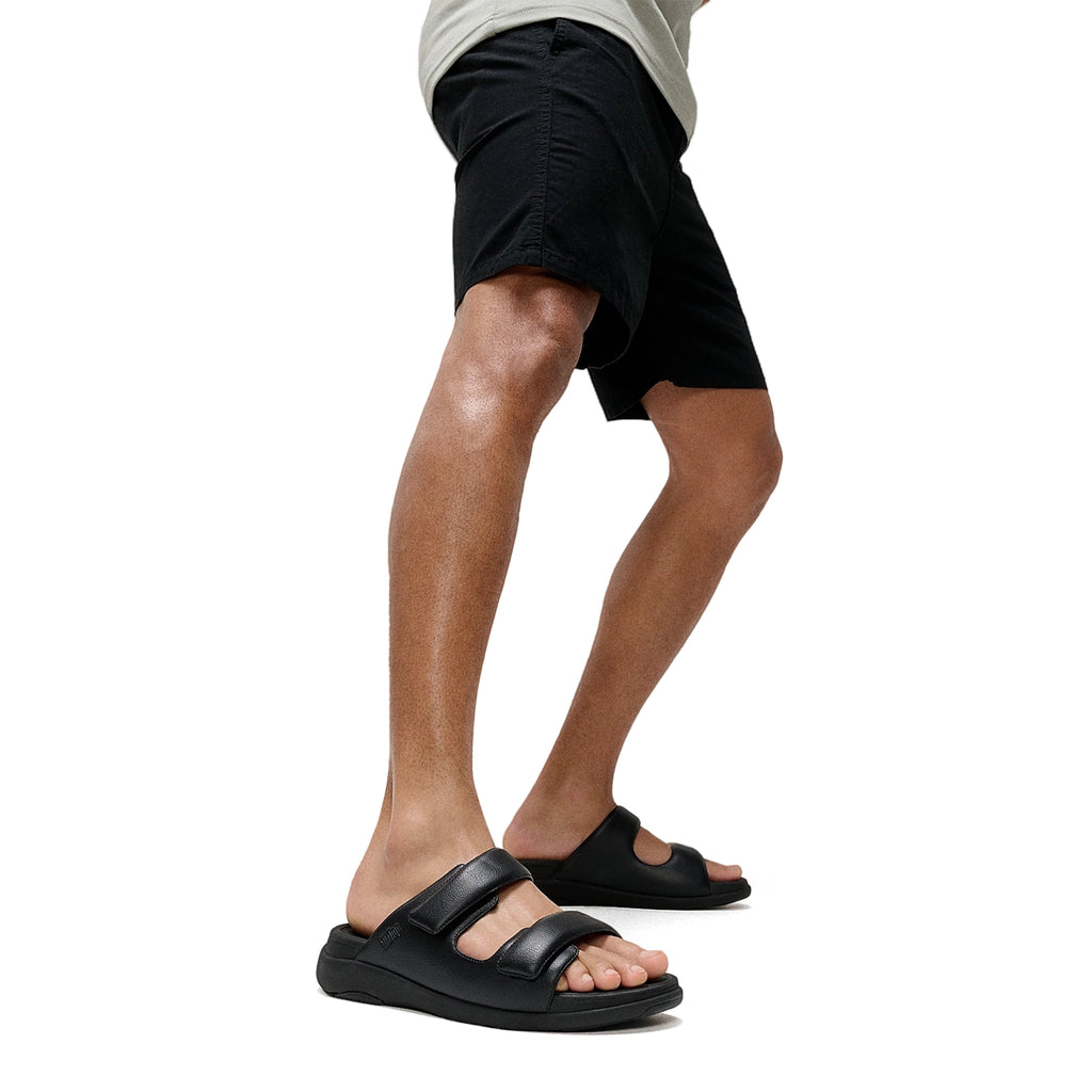 F-MODE GO Mens Adjustable Two-Bar Slides Black - Sole Therapy