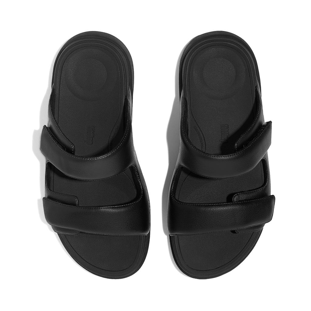 F-MODE GO Mens Adjustable Two-Bar Slides Black - Sole Therapy