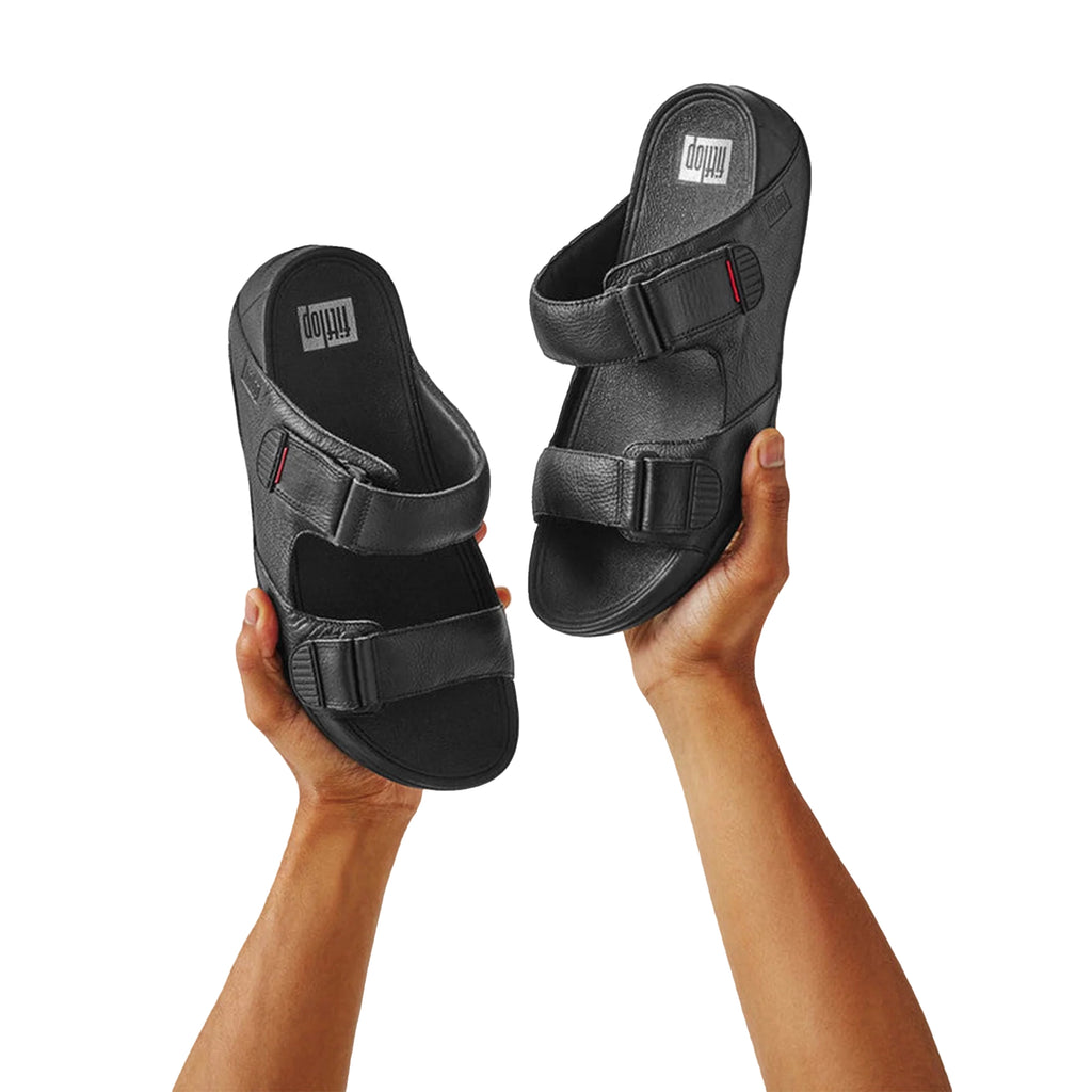 FITFLOP MENS GOGH MOC SLIDES - BLACK - Sole Therapy