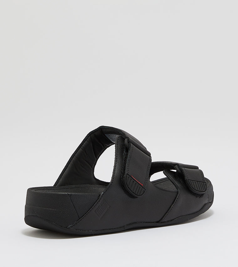FITFLOP MENS GOGH MOC SLIDES SANDALS BLACK - Sole Therapy