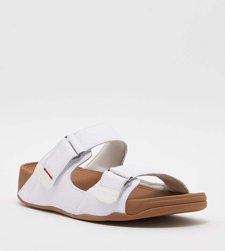 FITFLOP MENS GOGH MOC SLIDES SANDALS WHITE - Sole Therapy