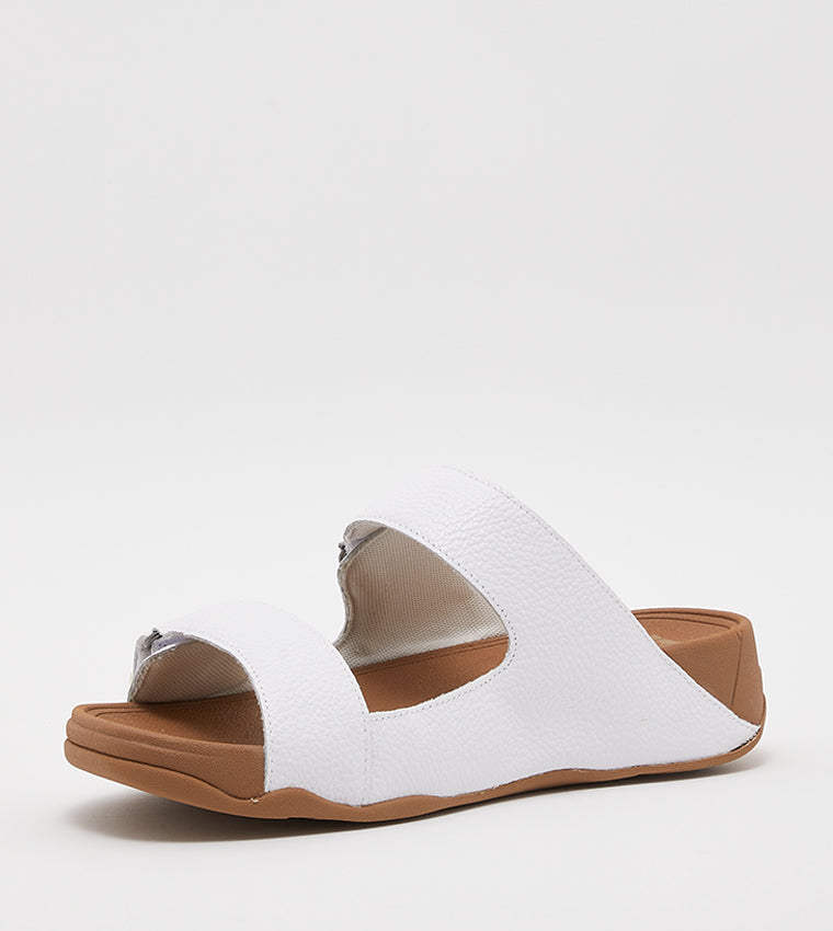 FITFLOP MENS GOGH MOC SLIDES SANDALS WHITE - Sole Therapy