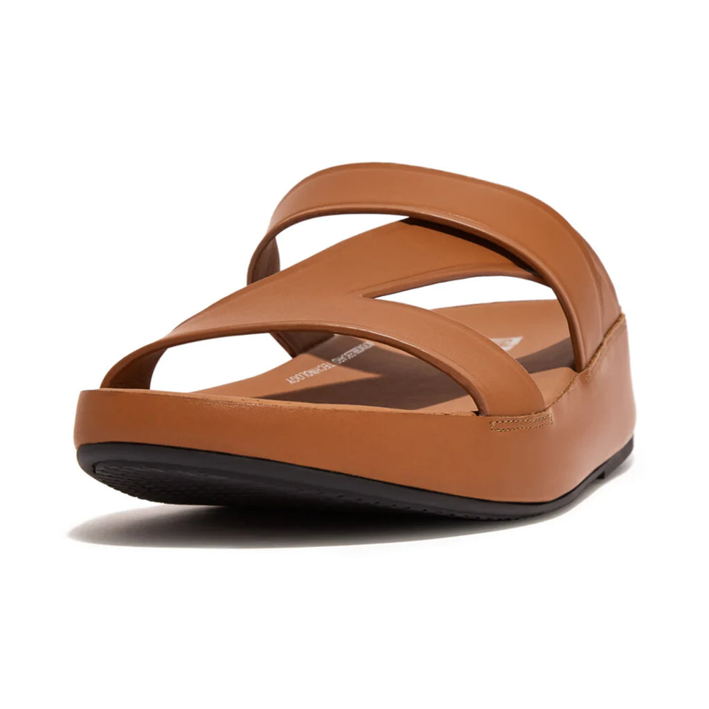 FITFLOP MENS LEATHER SLIDES - LIGHT TAN - Sole Therapy