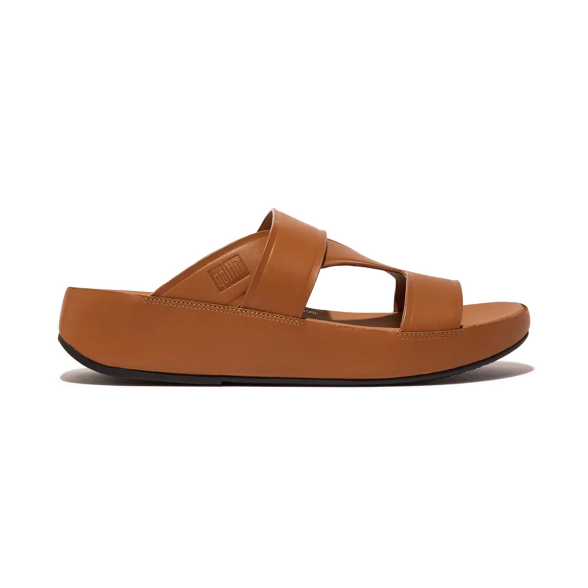 FITFLOP MENS LEATHER SLIDES - LIGHT TAN - Sole Therapy