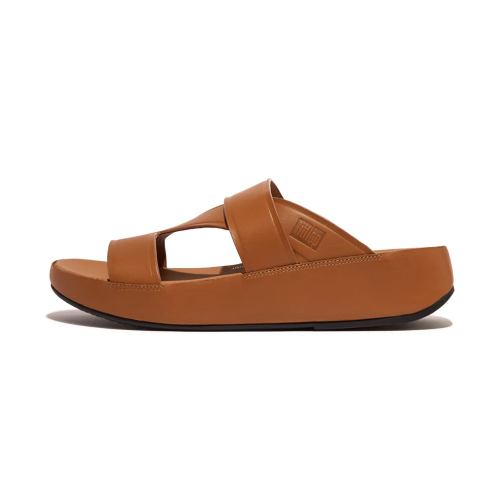 FITFLOP MENS LEATHER SLIDES - LIGHT TAN - Sole Therapy