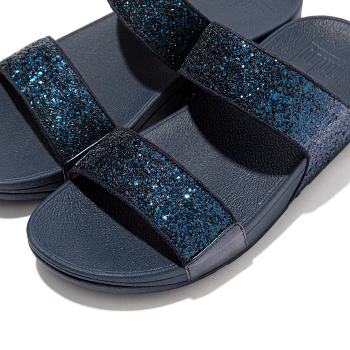 FITFLOP WOMENS LULU GLITTER SLIDES - MIDNIGHT NAVY - Sole Therapy