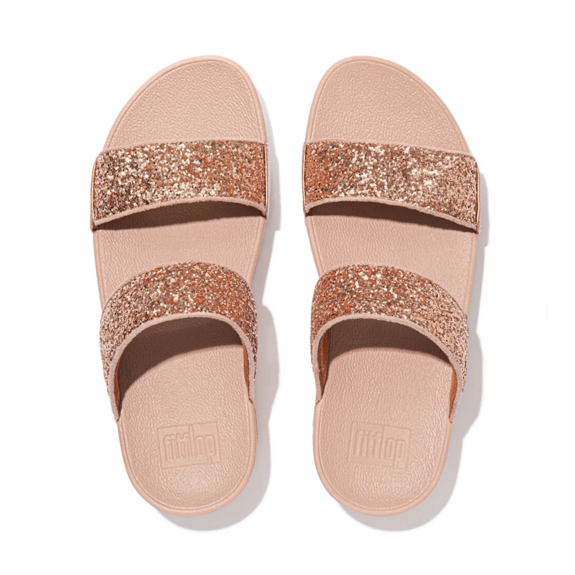 FITFLOP WOMENS LULU GLITTER SLIDES - ROSE - Sole Therapy