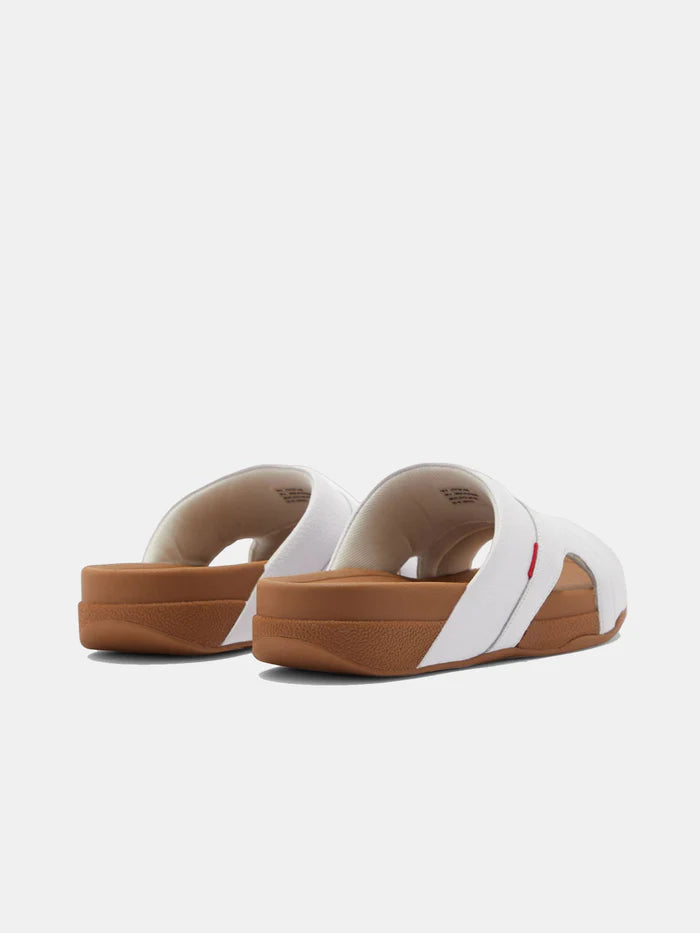 Fitflop Men's Freeway III Leather Pool Slides White - Sole Therapy