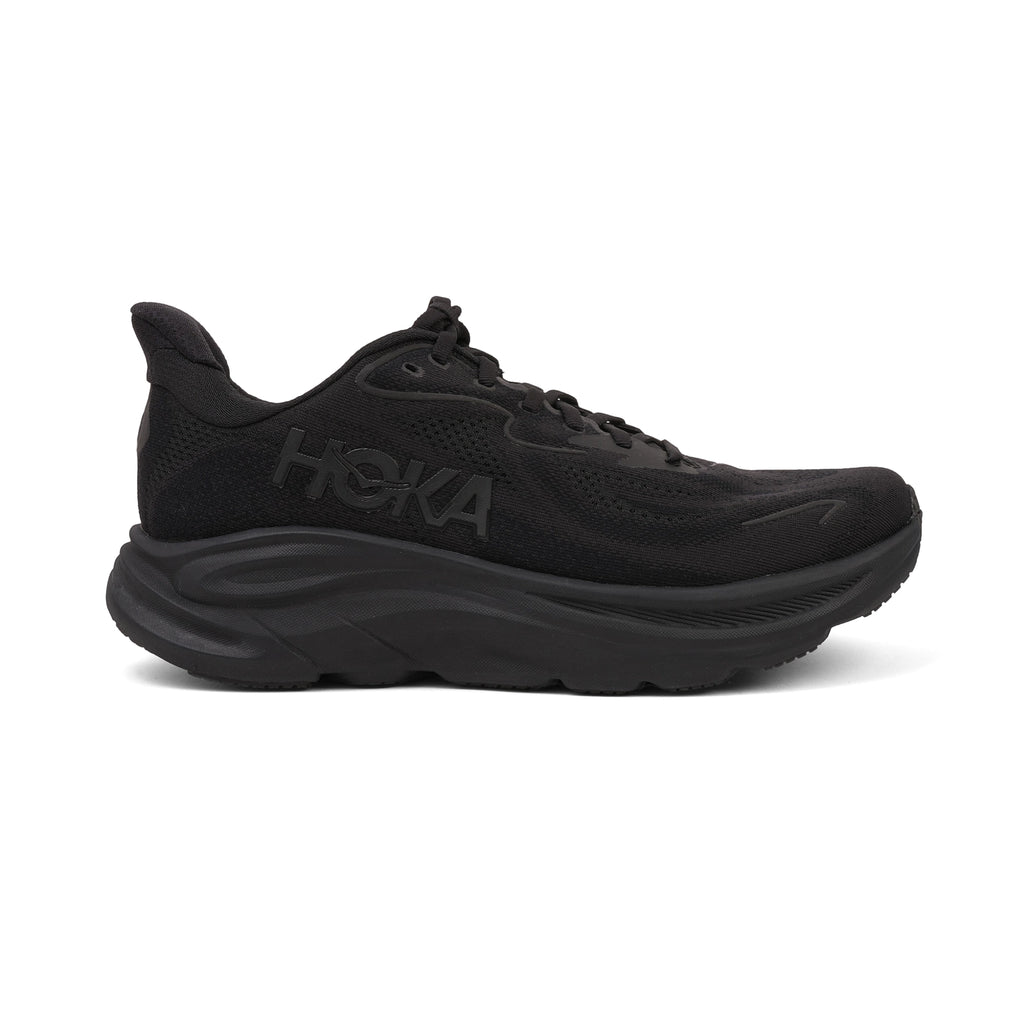 HOKA MEN'S RUNNING SHOES CLIFTON 9 BLACK/BLACK - Sole Therapy