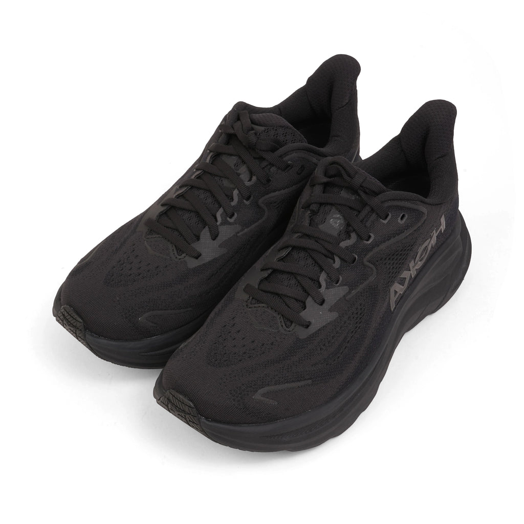 HOKA MEN'S RUNNING SHOES CLIFTON 9 BLACK/BLACK - Sole Therapy