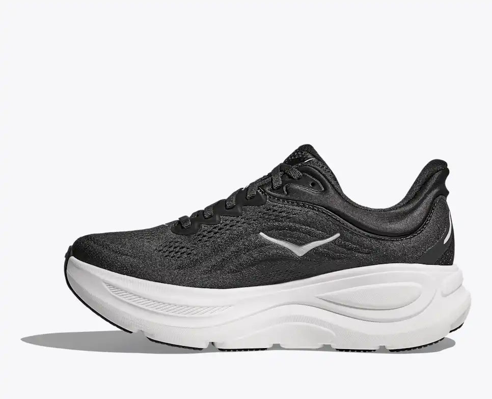 HOKA MENS BONDI 9 ROAD RUNNING BLACK / WHITE - Sole Therapy