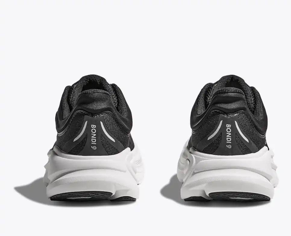 HOKA MENS BONDI 9 ROAD RUNNING BLACK / WHITE - Sole Therapy