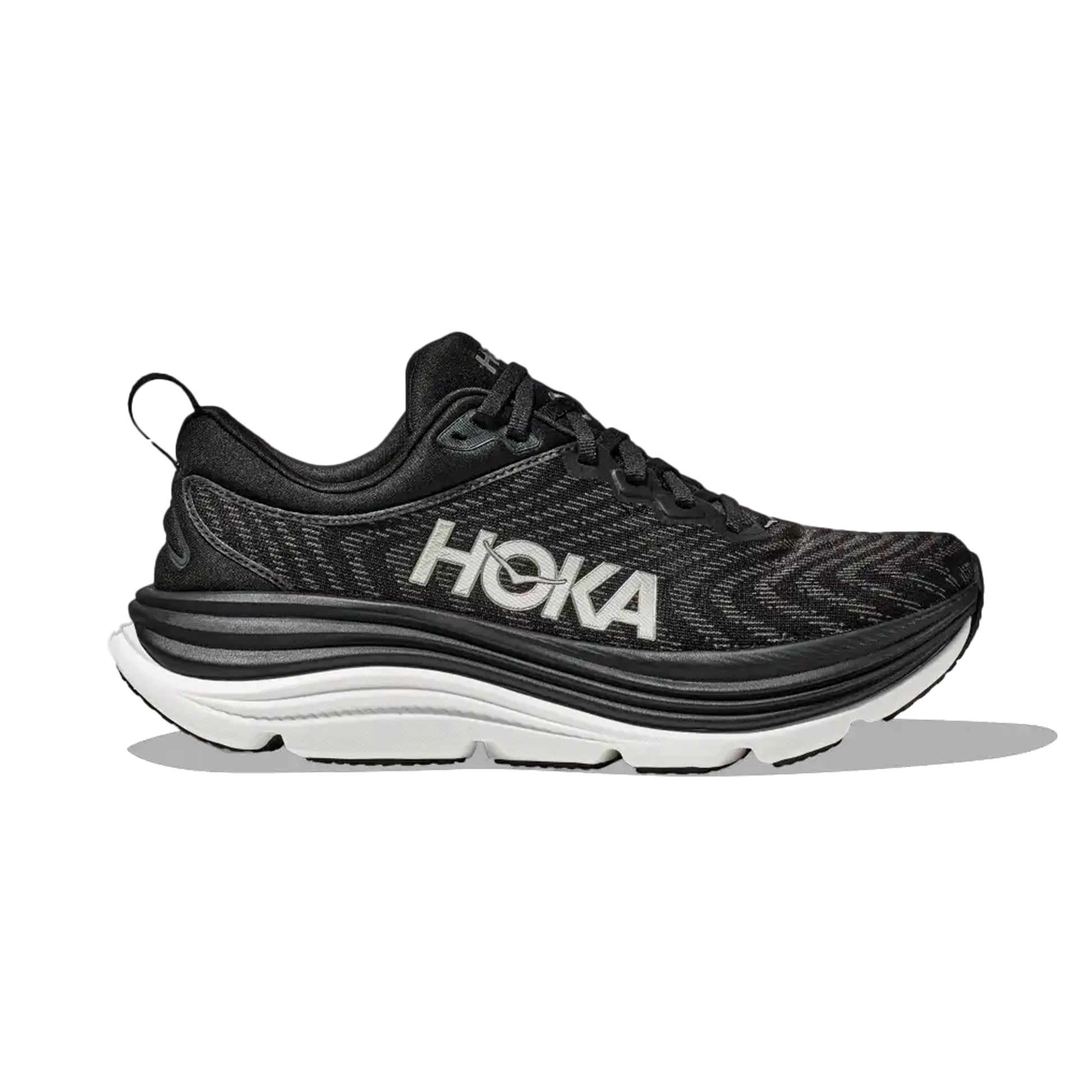 HOKA MENS RUNNING SHOES GAVIOTA 5 BLACK/WHITE - Sole Therapy