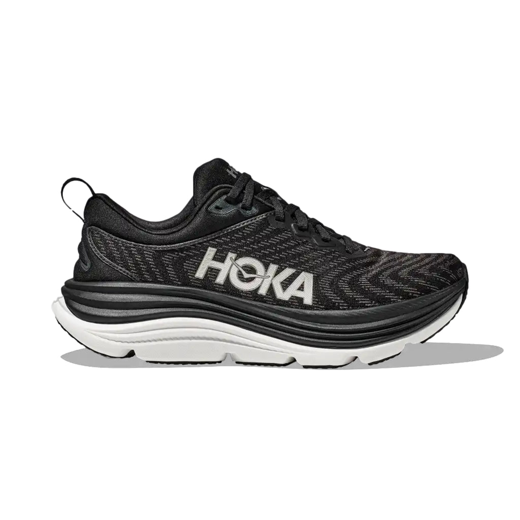 HOKA MENS RUNNING SHOES GAVIOTA 5 BLACK/WHITE - Sole Therapy