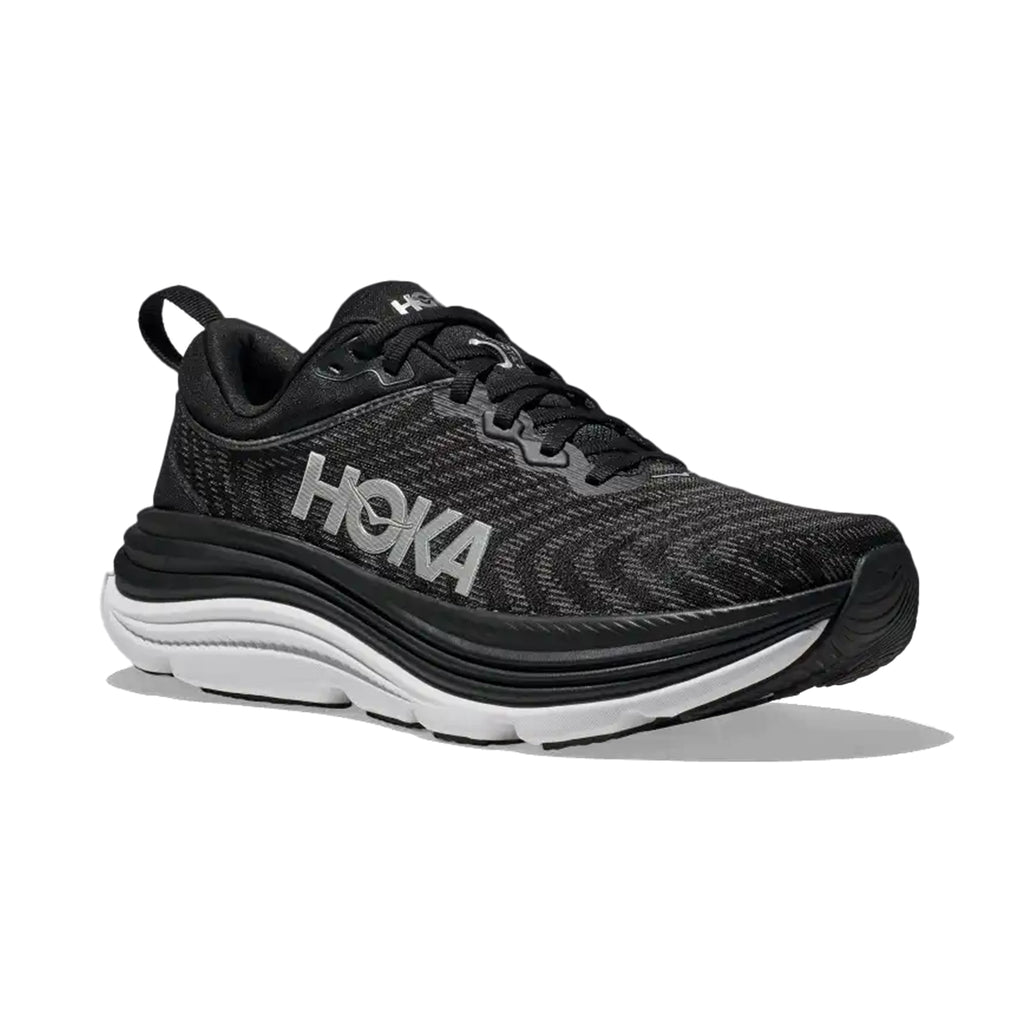 HOKA MENS RUNNING SHOES GAVIOTA 5 BLACK/WHITE - Sole Therapy