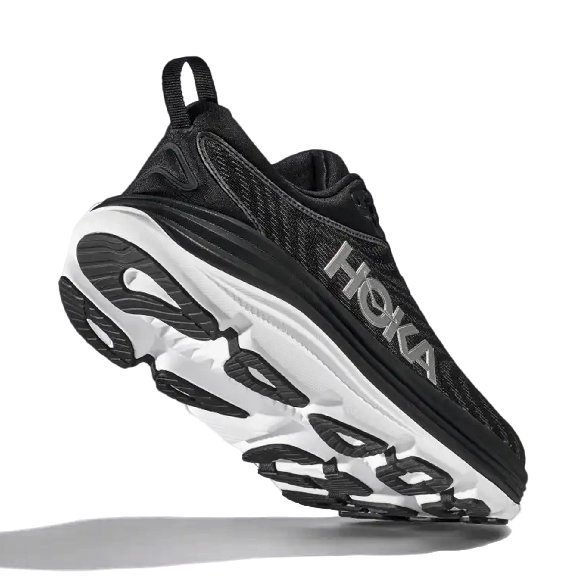 HOKA MENS RUNNING SHOES GAVIOTA 5 BLACK/WHITE - Sole Therapy