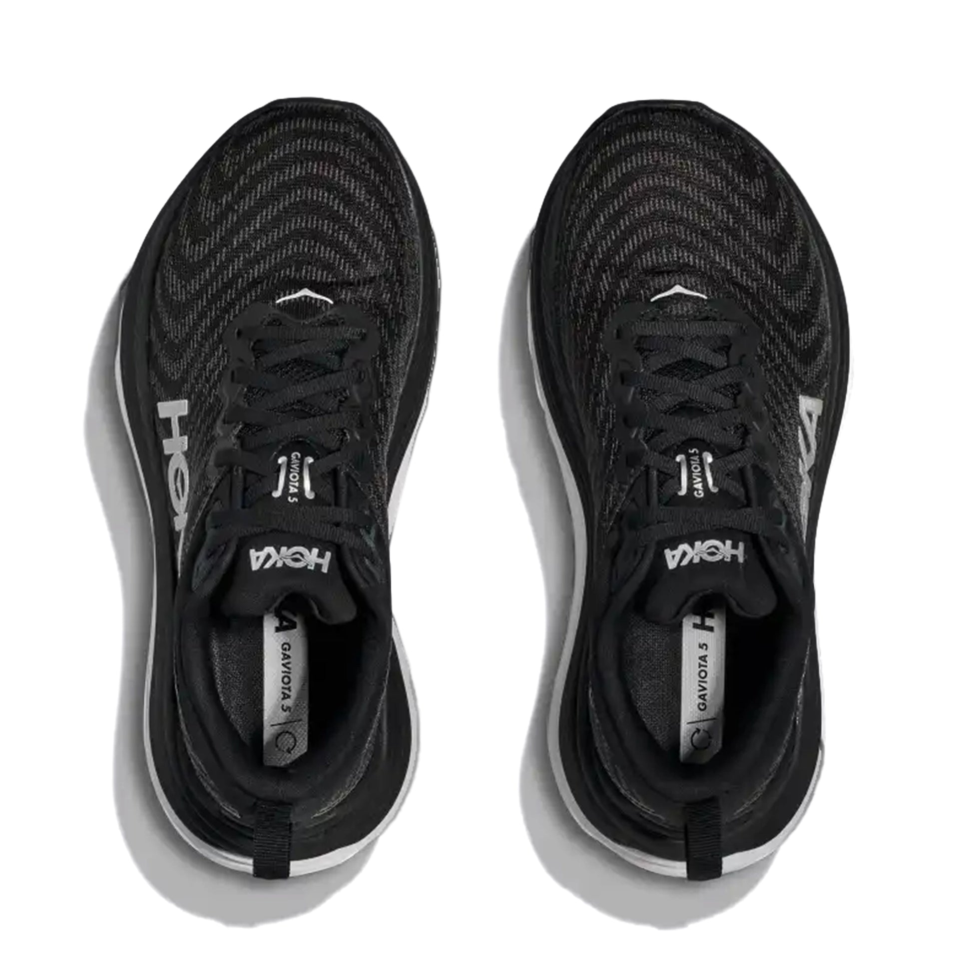 HOKA MENS RUNNING SHOES GAVIOTA 5 BLACK/WHITE - Sole Therapy
