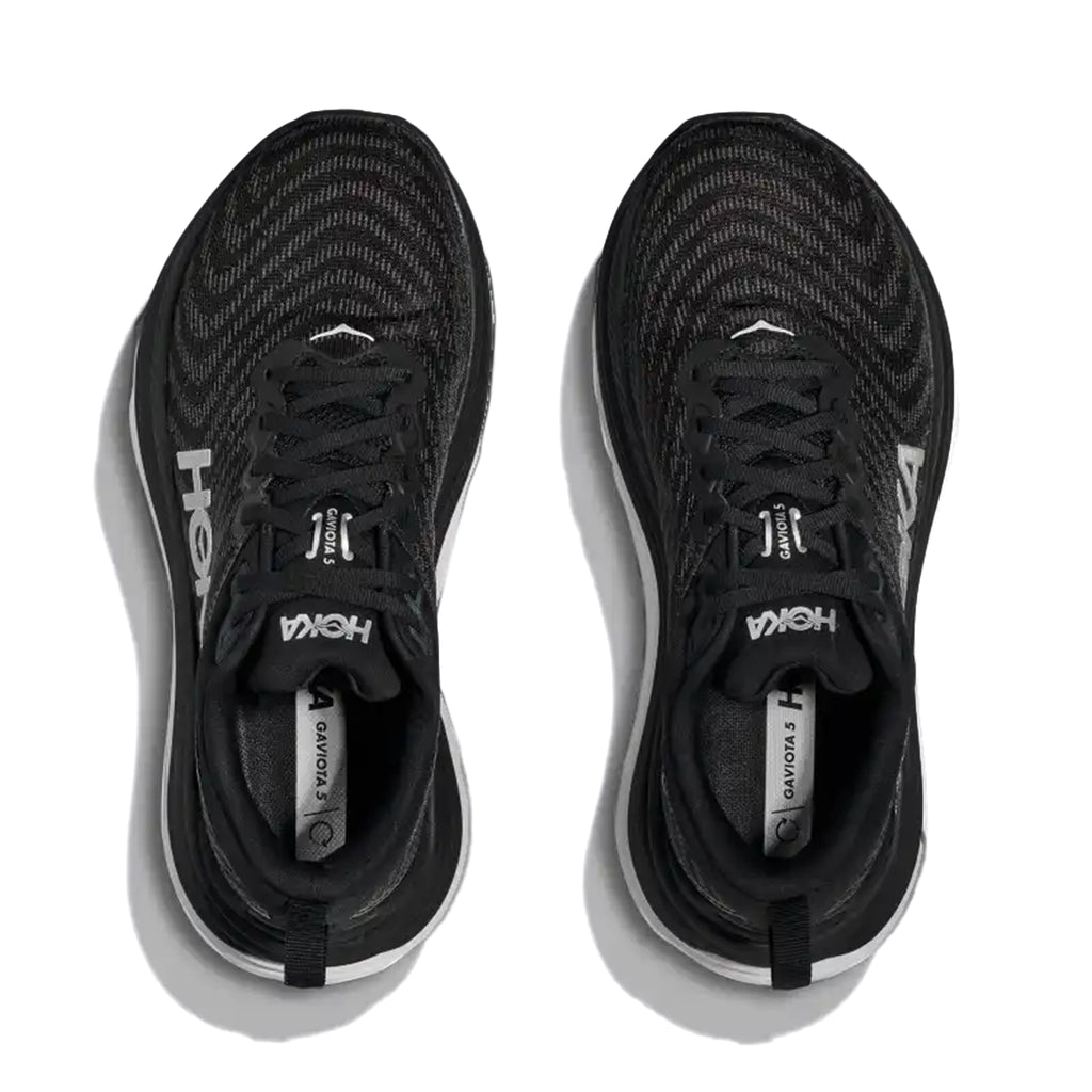 HOKA MENS RUNNING SHOES GAVIOTA 5 BLACK/WHITE - Sole Therapy