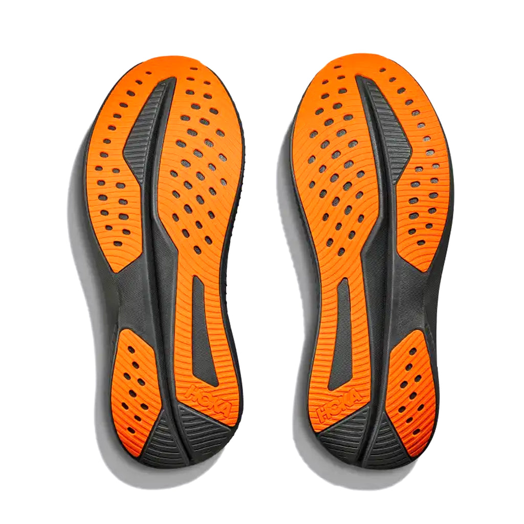 HOKA MENS RUNNING SHOES MACH6 BLACK/ELECTRIC TANGERINE - Sole Therapy