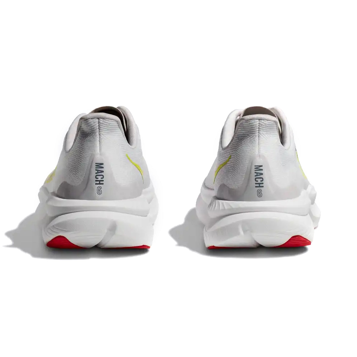 HOKA MENS RUNNING SHOES MACH6 WHITE/NIMBUS CLOUD - Sole Therapy