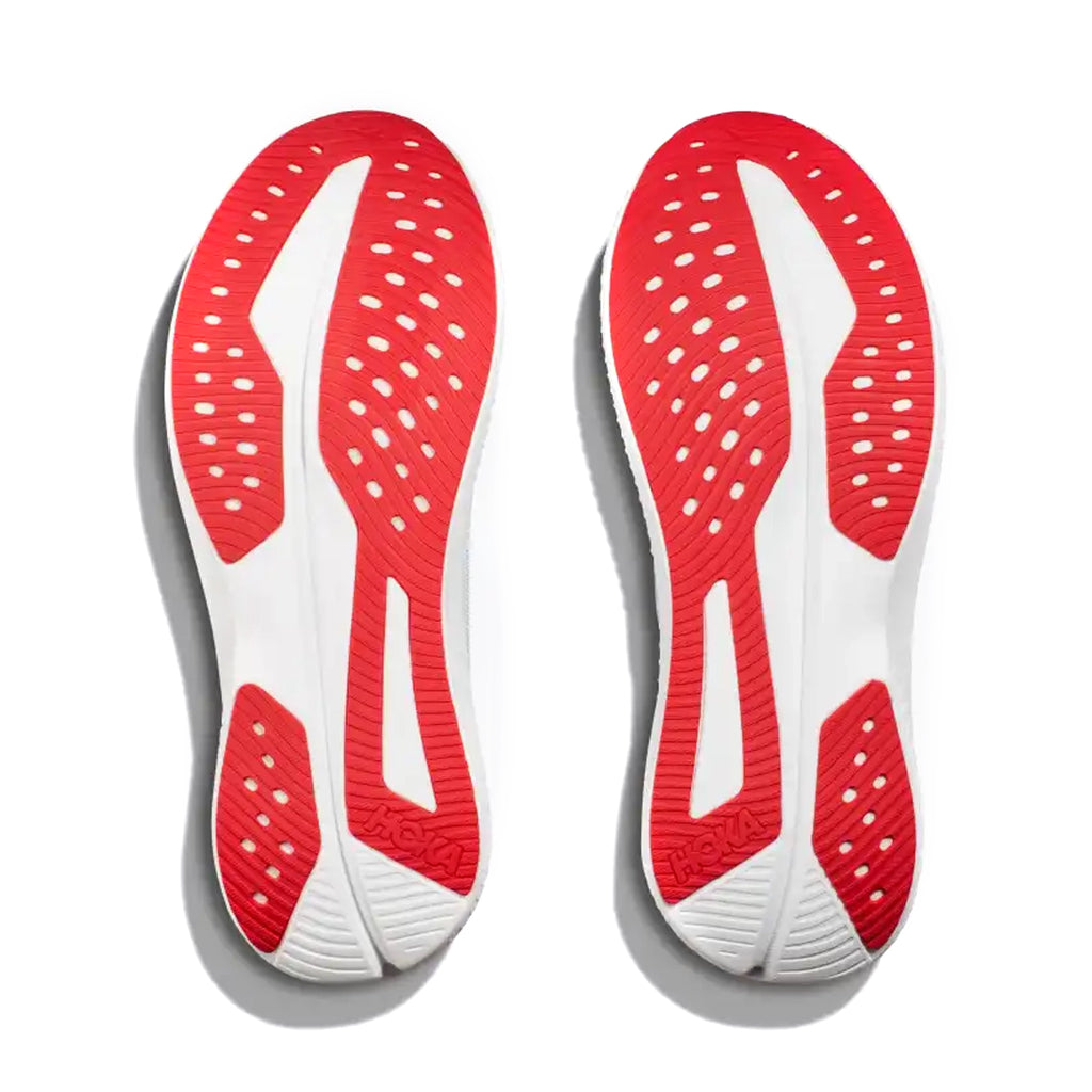 HOKA MENS RUNNING SHOES MACH6 WHITE/NIMBUS CLOUD - Sole Therapy