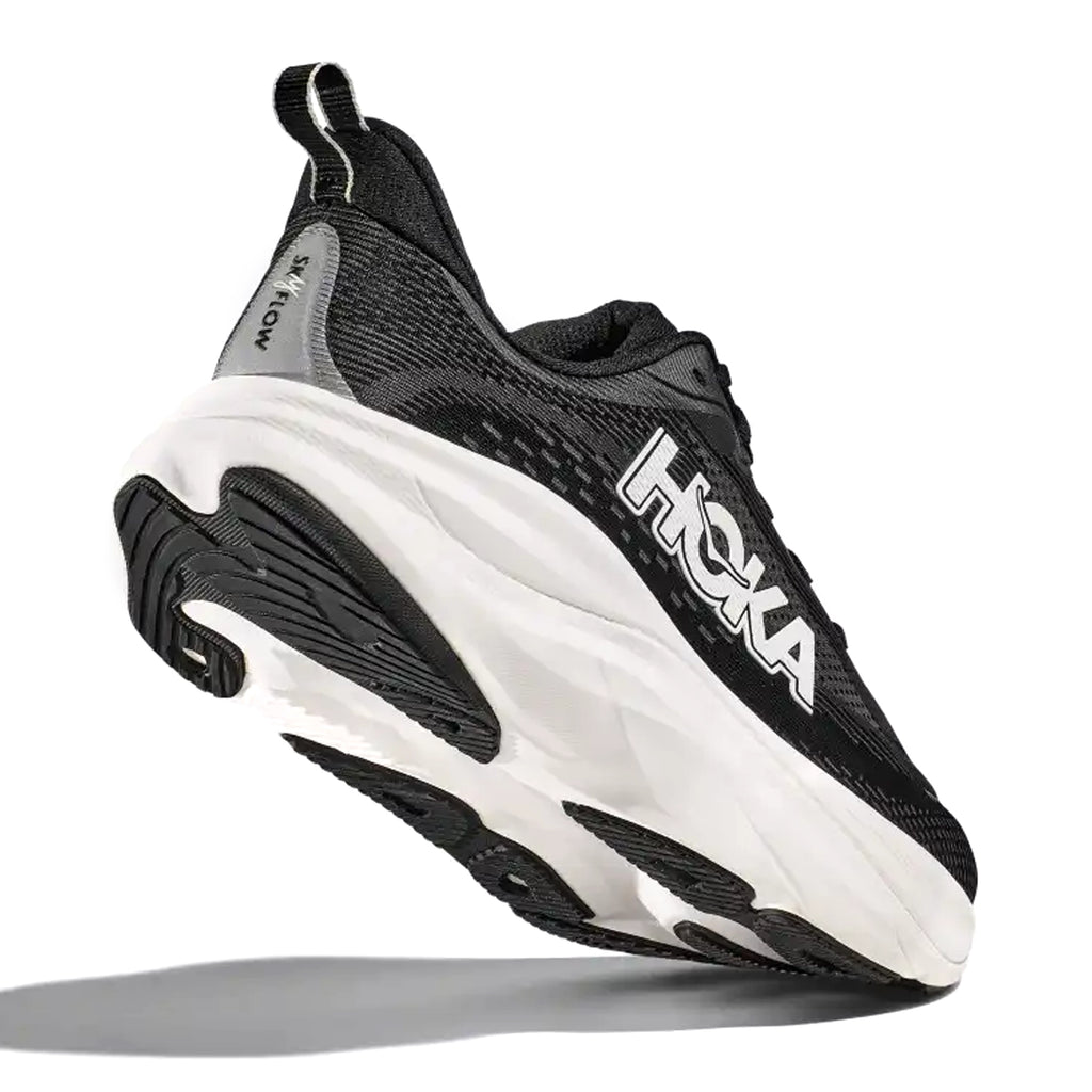 HOKA MENS RUNNING SHOES SKY FLOW BLACK/WHITE - Sole Therapy
