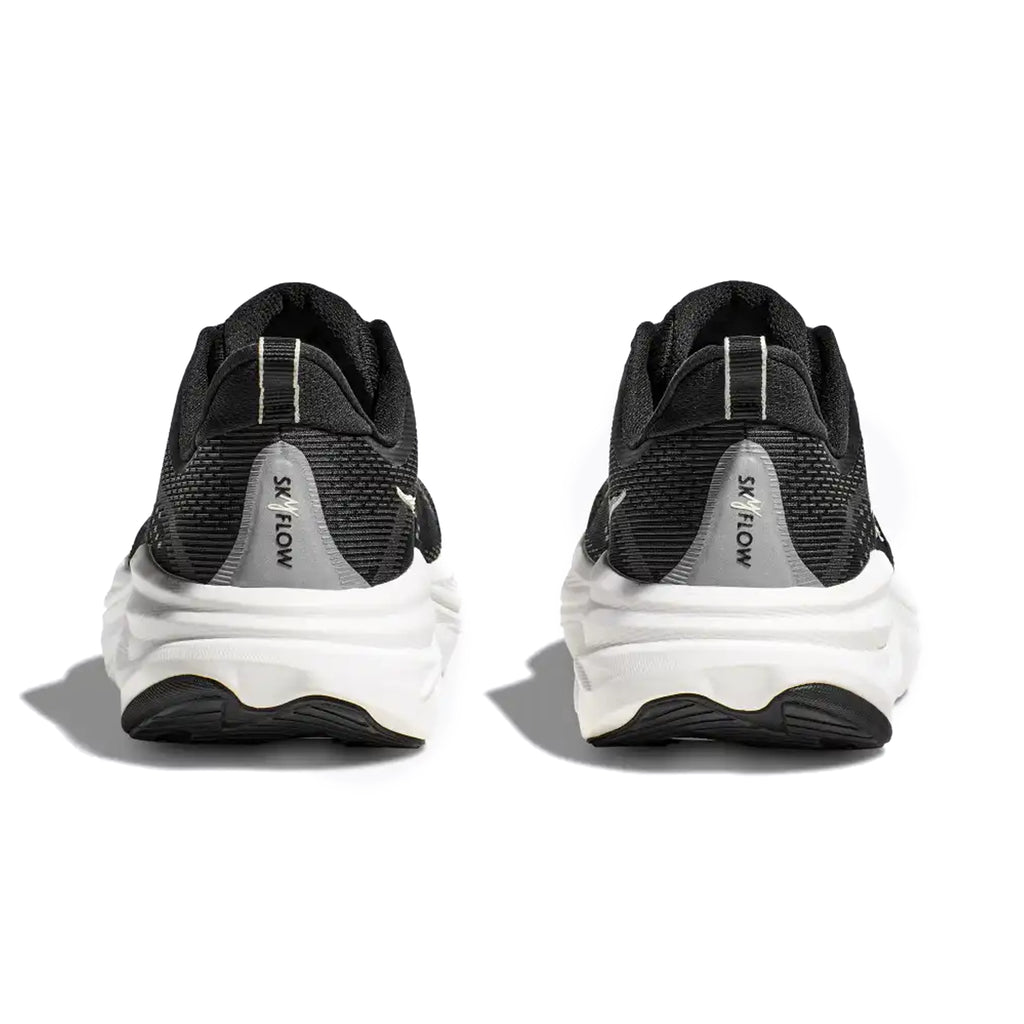 HOKA MENS RUNNING SHOES SKY FLOW BLACK/WHITE - Sole Therapy