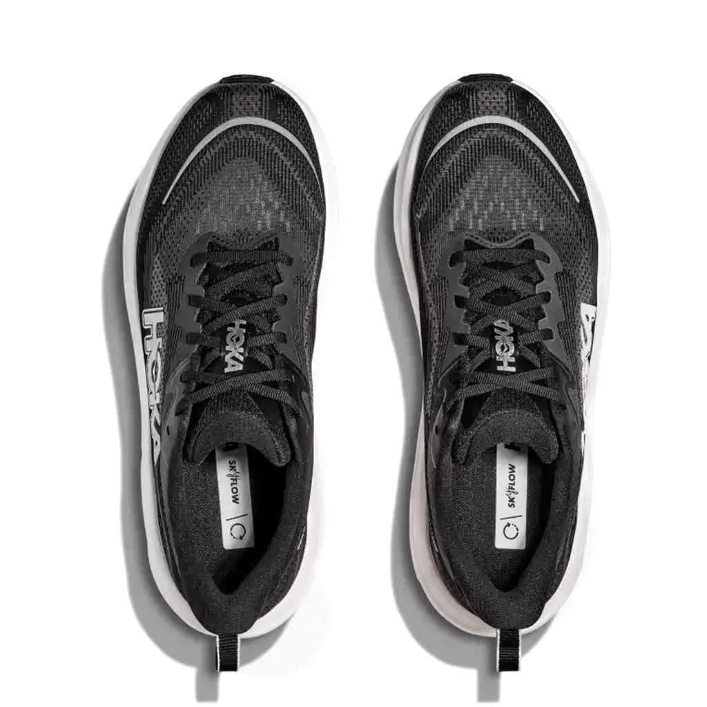 HOKA MENS RUNNING SHOES SKY FLOW BLACK/WHITE - Sole Therapy