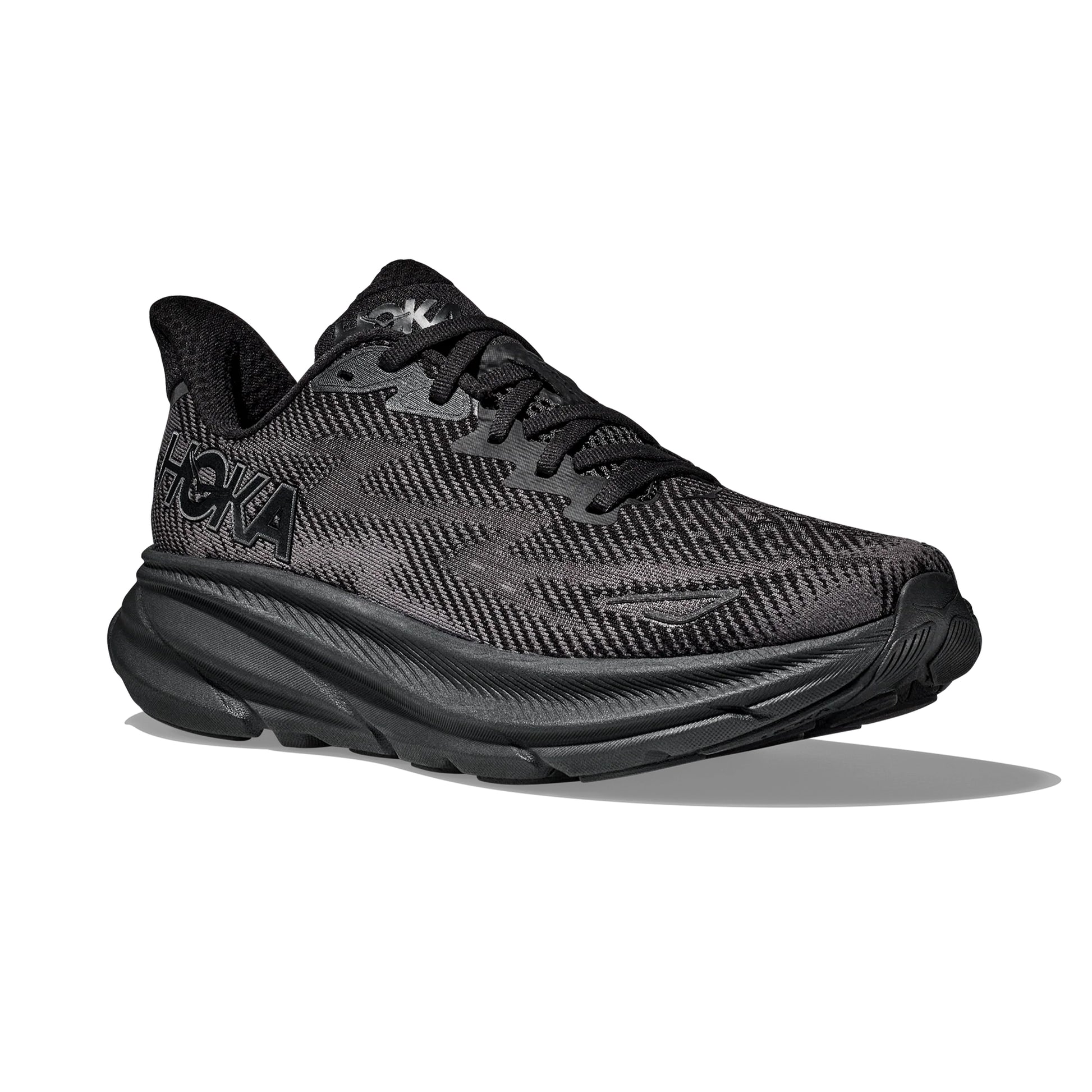 HOKA WOMEN'S RUNNING SHOES CLIFTON 9 BLACK/BLACK - Sole Therapy