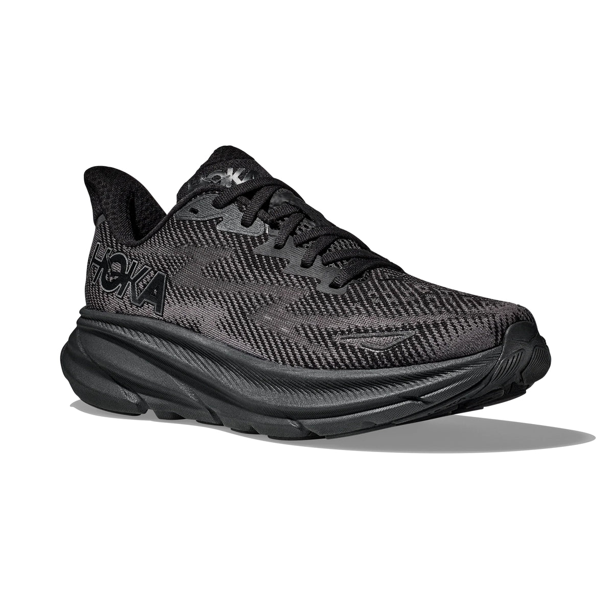 HOKA WOMEN'S RUNNING SHOES CLIFTON 9 BLACK/BLACK - Sole Therapy
