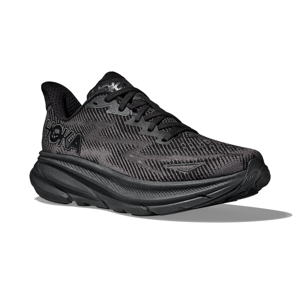 HOKA WOMEN'S RUNNING SHOES CLIFTON 9 BLACK/BLACK - Sole Therapy