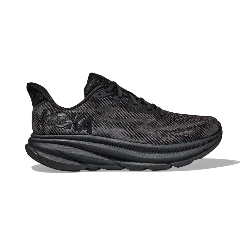 HOKA WOMEN'S RUNNING SHOES CLIFTON 9 BLACK/BLACK - Sole Therapy