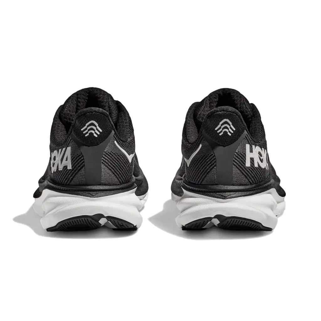 HOKA WOMEN'S RUNNING SHOES CLIFTON 9 BLACK/WHITE - Sole Therapy