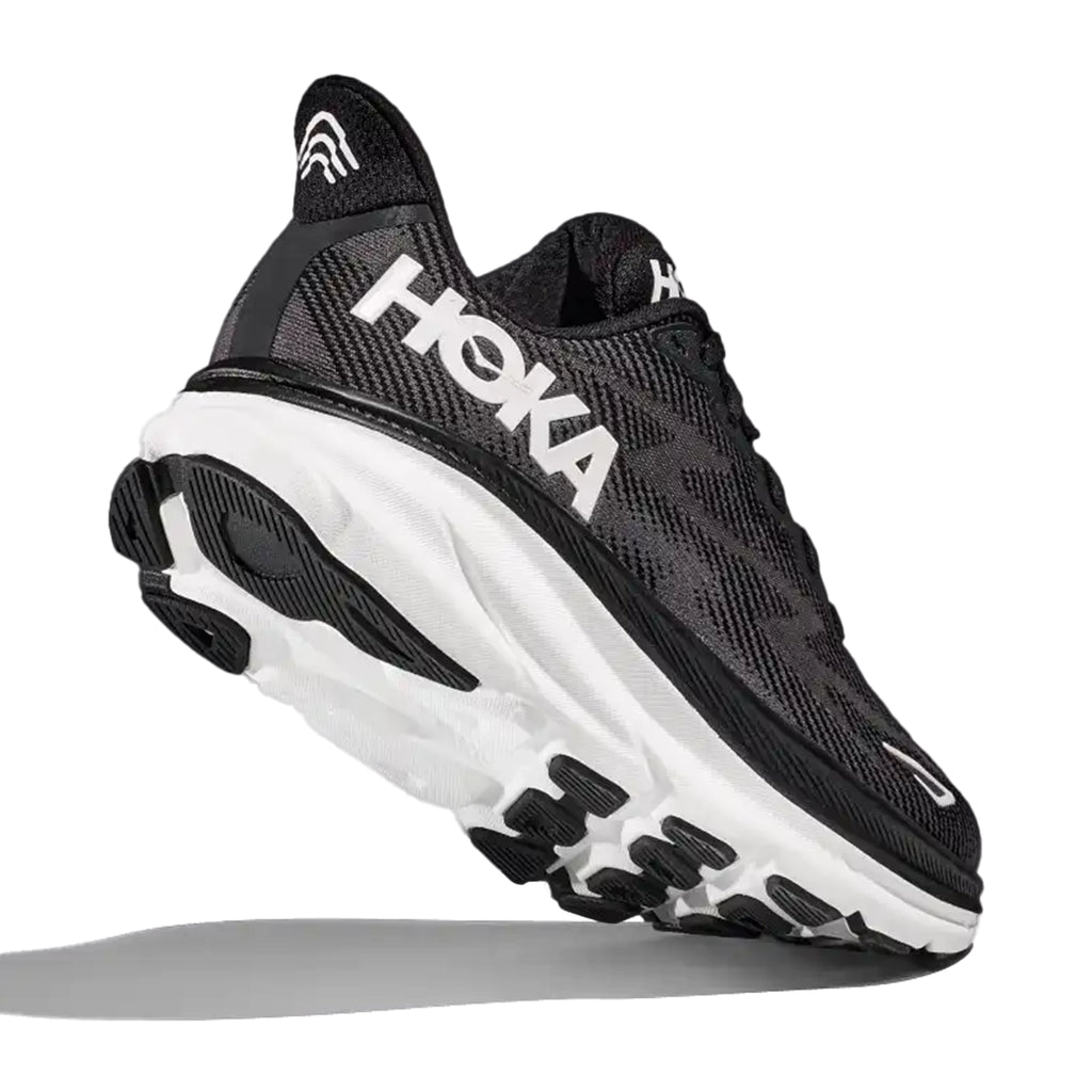 HOKA WOMEN'S RUNNING SHOES CLIFTON 9 BLACK/WHITE - Sole Therapy