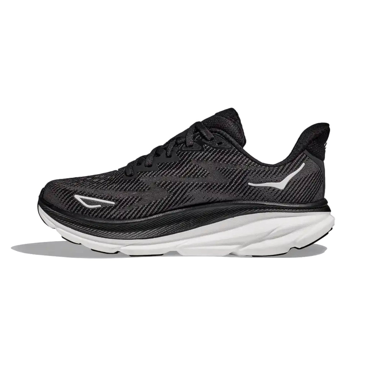 HOKA WOMEN'S RUNNING SHOES CLIFTON 9 BLACK/WHITE - Sole Therapy