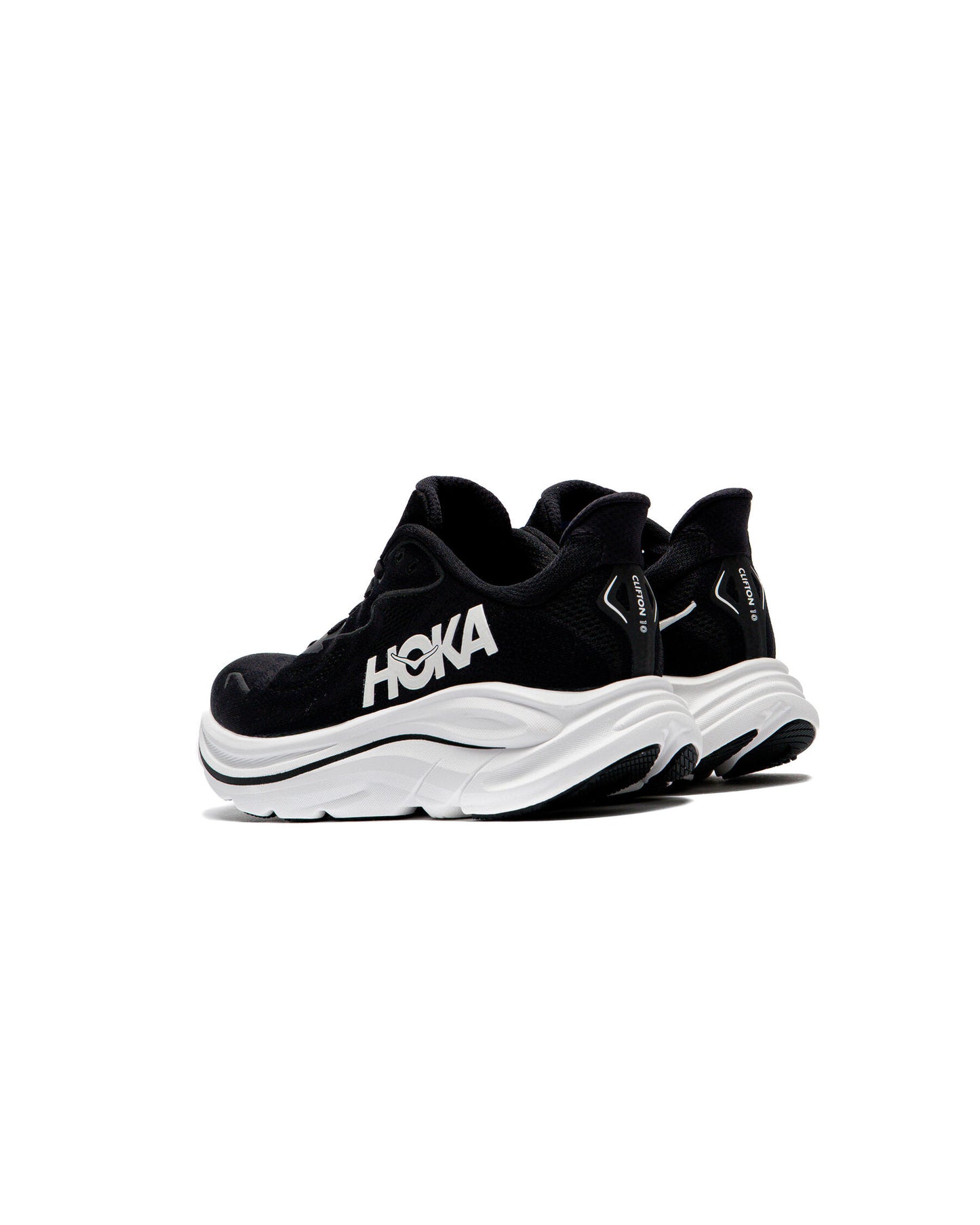HOKA WOMENS CLIFTON 10 ROAD RUNNINGBLACK / WHITE - Sole Therapy