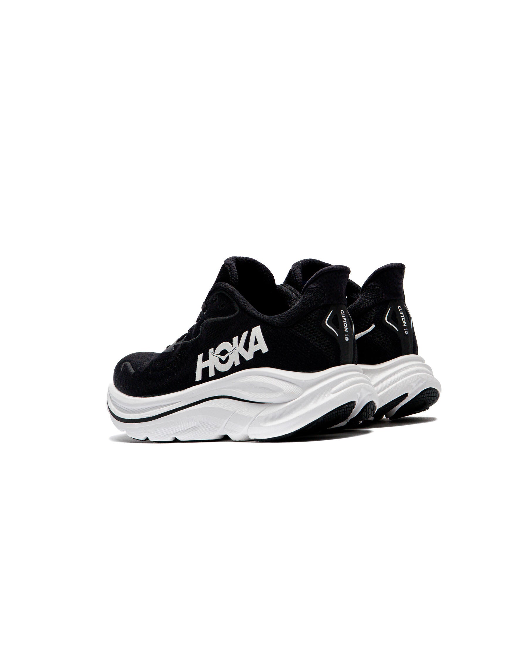 HOKA WOMENS CLIFTON 10 ROAD RUNNINGBLACK / WHITE - Sole Therapy