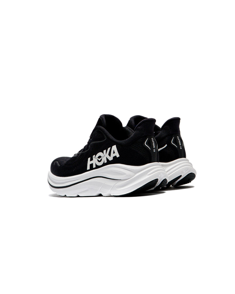 HOKA WOMENS CLIFTON 10 ROAD RUNNINGBLACK / WHITE - Sole Therapy